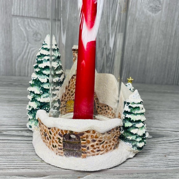2005 Thomas Kinkade Teleflora Memories of Christmas Candle Holder Santa Globe - Picture 5 of 7